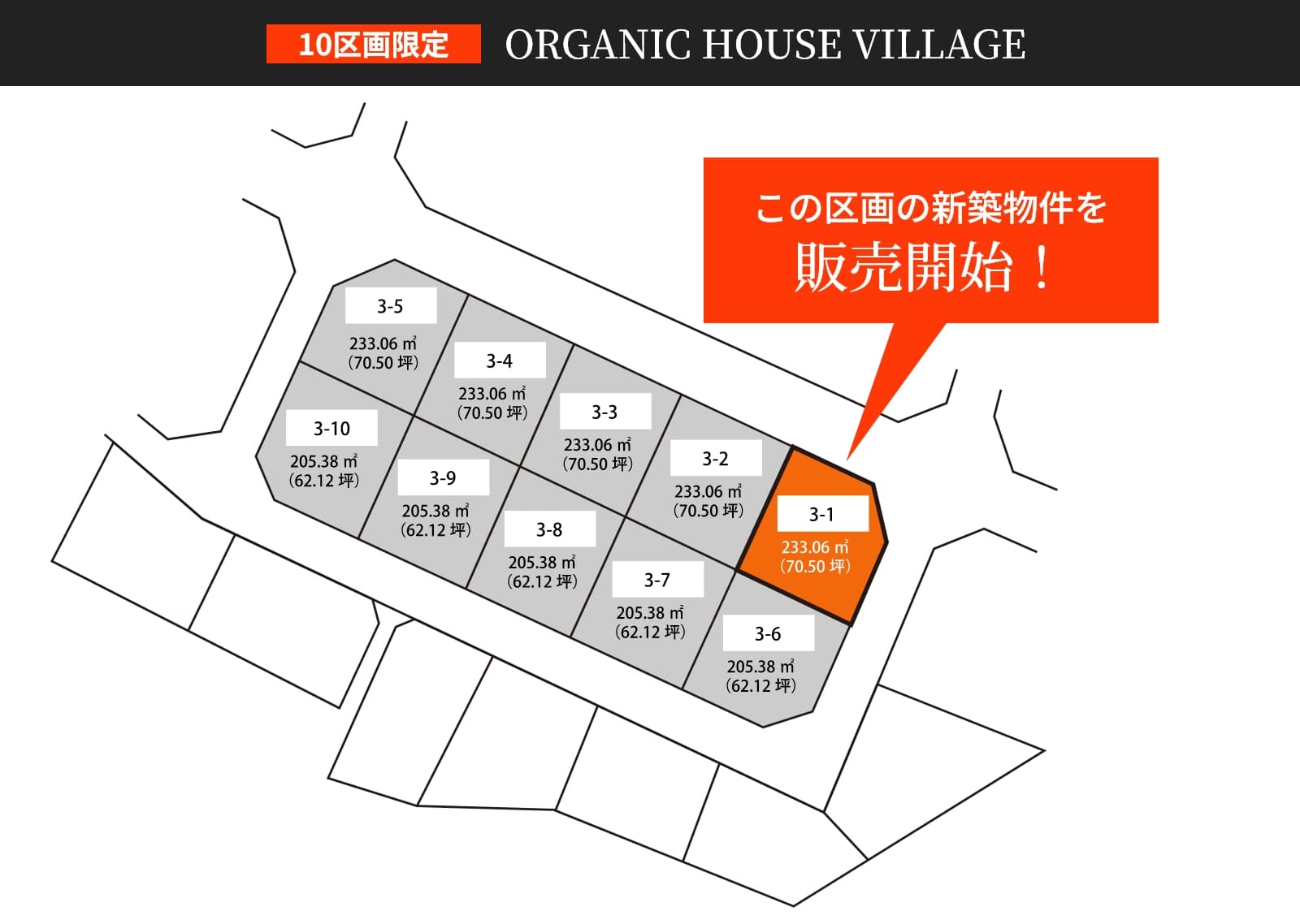 ORGANIC HOUSE VILLAGE この区画の新築物件を販売開始！